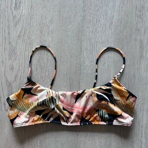 Billabong Tropical Print Bikini Top - Pink and Black